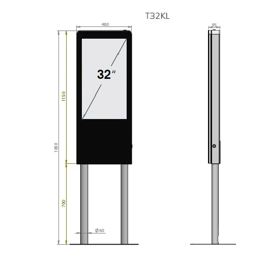 Indoor Stele inkl. iiyama Monitor 32", 4K,