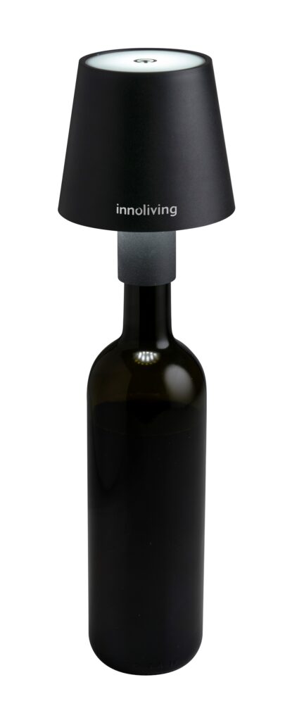 Deko-LED Flaschenlampe, Aluminium,schwarz