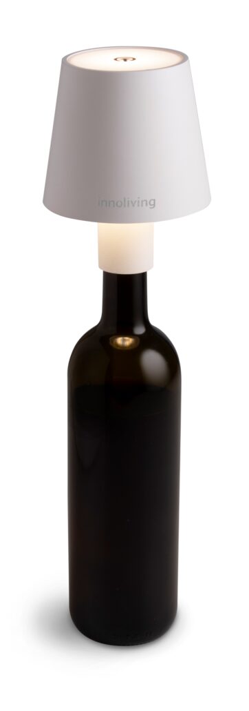 Deko-LED Flaschenlampe, Aluminium, weiss Deko-LED Flaschenlampe, Aluminium, weiss