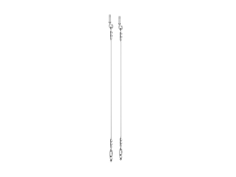Seil Set zu Monitorrahmen, Metall, schwarz/2173